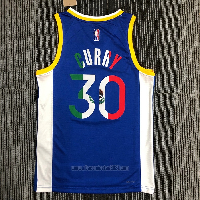 Camiseta Golden State Warriors Stephen Curry #30 Icon Royal Special Mexico Edition Azul